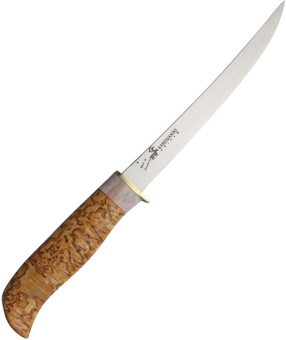Karesuando Kniven Laxen Birch & Reindeer Antler Fixed Fillet 12C27 Knife 3522