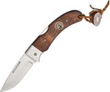 Karesuando Kniven Singi Fallkniv Brown Birch Lockback Stainless Knife 3617