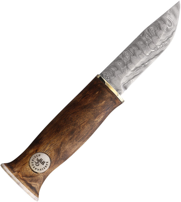 Karesuando Kniven Sami Nulpu Nordic Light Wood Damascus Fixed Blade Knife 363007