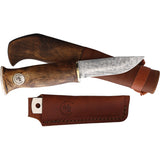 Karesuando Kniven Sami Nulpu Nordic Light Wood Damascus Fixed Blade Knife 363007