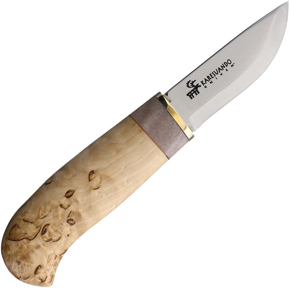 Karesuando Kniven Sami Winter Giron Tan Birch 5Cr13MoV Fixed Blade Knife 404600