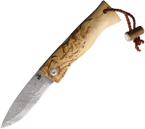 Karesuando Kniven Sami Nordic Light Curly Birch Folding Pocket Knife 406007