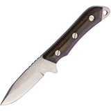 Kanetsune Seseragi Brown Wood Damascus Steel Fixed Blade Knife 266