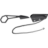 Kansept Knives Hex Black Sandvik 14C28N Fixed Blade Neck Knife w/ Kydex Sheath 0001A4