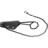 Kansept Knives Hex Black Sandvik 14C28N Fixed Blade Neck Knife w/ Kydex Sheath 0001A4