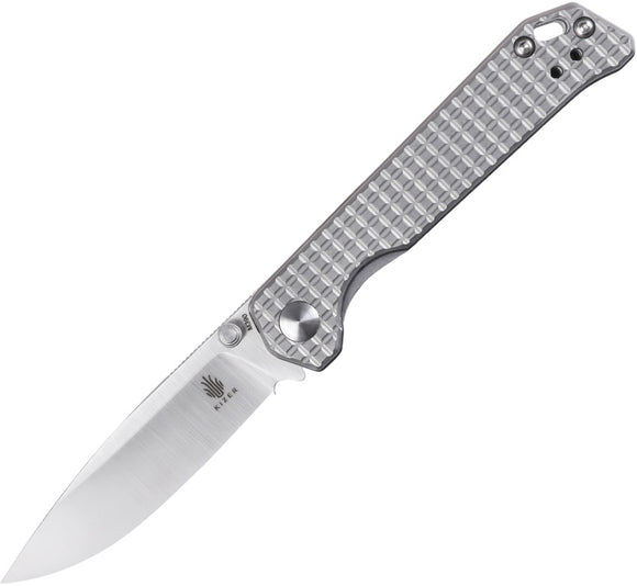 Kizer Cutlery Begleiter Mini Pocket Knife Gray Titanium Folding M390 3458RA2