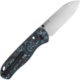 Kizer Cutlery Drop Bear Clutch Lock Blue Carbon Fiber Folding Elmax Knife 3619A2