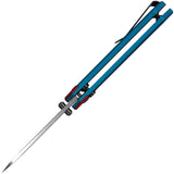 Kizer Cutlery Hyper Button Lock Red & Blue Aluminum Folding S35VN Knife 3632A1
