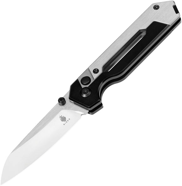 Kizer Cutlery Hyper Button Lock Black & Gray Titanium Folding Elmax Pocket Knife 3632A3
