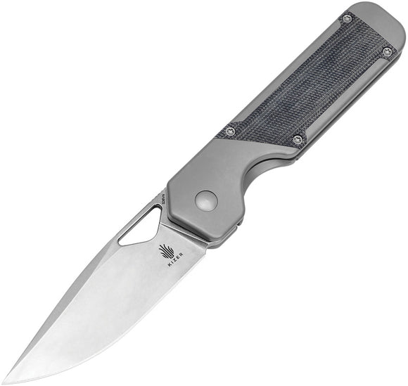 Kizer Cutlery Militaw Framelock Titanium & Micarta Folding S35VN Knife 3634A1