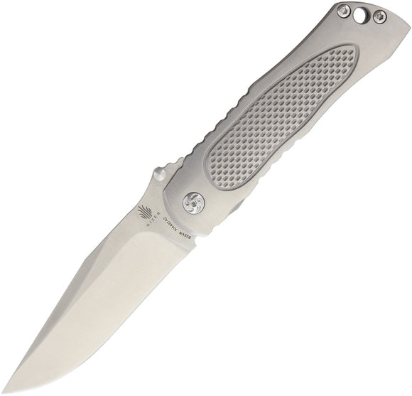 KIZER Wakulla Jernigan Titanium S35VN Clip Pt Folding Pocket Knife W/ Case - 4497A2