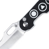 Kizer Cutlery Cormorant Pocket Knife Button Lock Blk/White Folding S35VN 4562A3