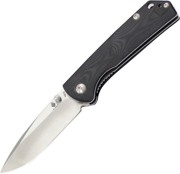 Kizer Cutlery V3 Vigor N690 Knife Black G-10 Handle Satin Plain Edge - V3403A1
