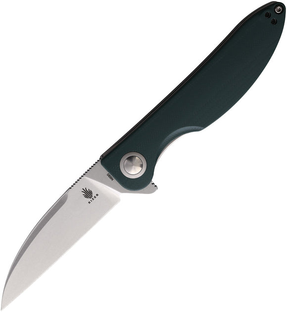 Kizer Cutlery Sway Back Button Lock Green G10 Folding Bohler N690 Pocket Knife V3566N5XX