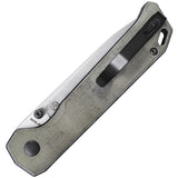 Kizer Cutlery Begleiter 2 Knife Button Lock Green Micarta Folding 154CM 44582BC1