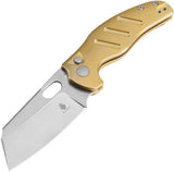Kizer Cutlery C01C Sheepdog Button Lock Brass Folding CPM-3V Pocket Knife V4488BC2
