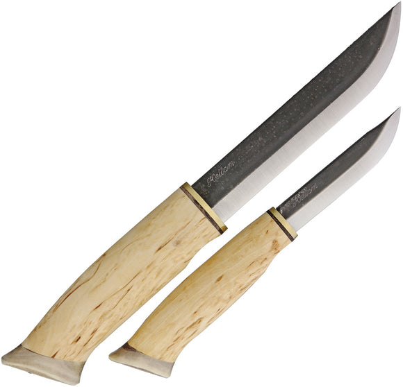 Kellam Knives 2pc Wood & Reindeer Antler Hunting Skinner Knife Set HM026