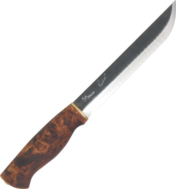 Kellam Slasher Curly Birch Wood Carbon Steel Fixed Blade Knife w/ Sheath WP7