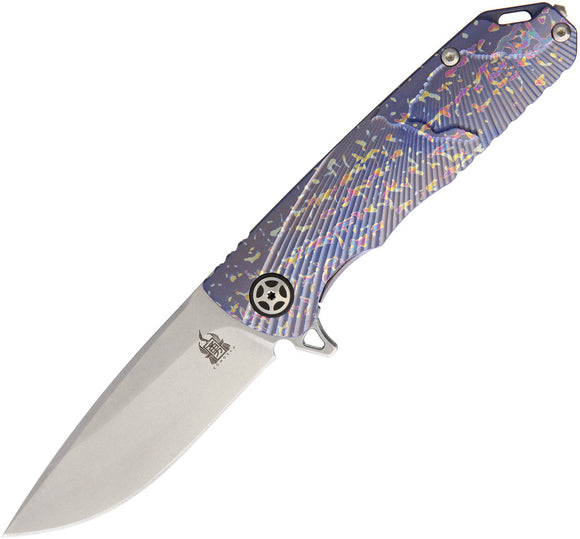 Komoran Purple Titanium Framelock Glass Breaker U2X Steel Folding Knife 009