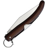 Okapi Keyring Lock Brown Cherry Wood Folding Carbon Steel Pocket Knife 9070