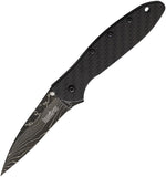 Kershaw Leek Folding Pocket Knife Linerlock A/O Carbon Fiber Damascus 1660CFDAM