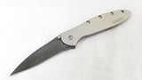 KERSHAW Assisted Leek Straight Damascus Steel Folding Pocket Knife - 1660DAM   - On Sale
