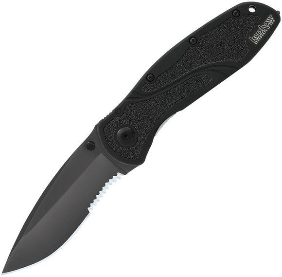 Kershaw Tactical Blur Linerlock A/O Serrated Blade Folding Knife EDC 1670GBBLKST