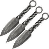 Kershaw Ion 9" Blackwash Throwing Knife Set of 3 Stainless Fixed Thrower 1747BWX