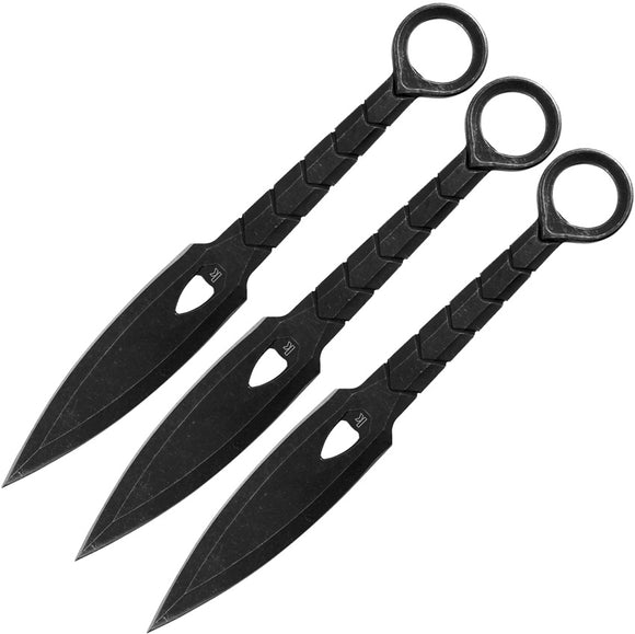 Kershaw Aethon 3pc Black 3Cr13 Stainless Throwing Knives Set w/ Sheath 1748X