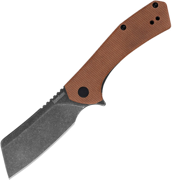 Kershaw Static Pocket Knife Linerlock Brown Micarta Folding Black D2 3445MCBBW