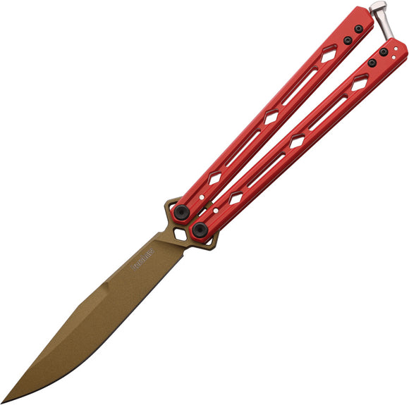 Kershaw Lucha Balisong Red Stainless Bronze 14C28N Butterfly Knife 5150REDBRZ