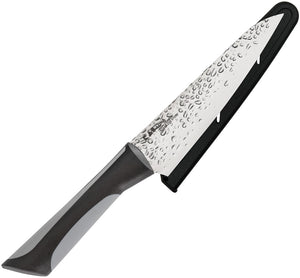 Kershaw 6" Fixed Carbon Steel Blade Black & Gray Kitchen Luna Utility Knife 7084