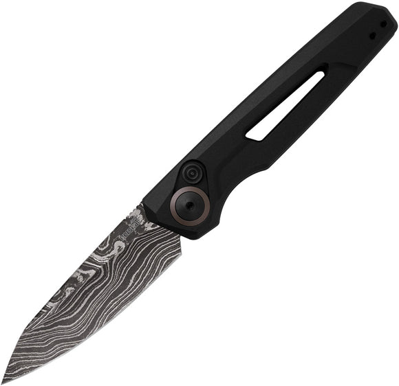Kershaw Automatic Launch 11 Knife Button Lock Black Aluminum Damascus Blade 7550DAM