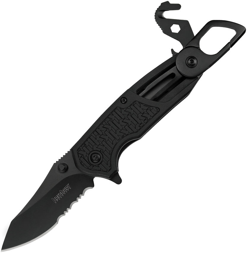 Kershaw Funxion EMT Linerlock A/O Black Belt Cutter Folding Knife 8100