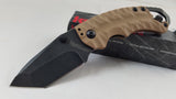 Kershaw Shuffle II 2 Folding Desert Tan Tanto Blackwash Knife  - 8750TTANBW