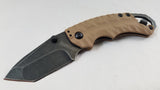 Kershaw Shuffle II 2 Folding Desert Tan Tanto Blackwash Knife  - 8750TTANBW