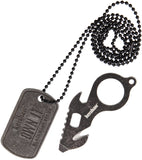 Kershaw Black Mini Multipurpose Bottle Opener Wire Cutter Tool w/ Dog Tag MT