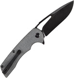 Kansept Knives Kryo Linerlock Denim Gray Micarta Folding 12C28N Knife T1001M1