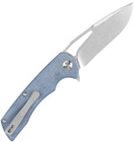 Kansept Knives Kryo Linerlock Blue Micarta Folding 12C28N Drop Pt Knife T1001M3