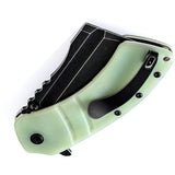 Kansept Knives XL Korvid Linerlock Jade G10 Folding 154CM Cleaver Knife 1030A3