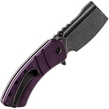 Kansept Knives XL Korvid Linerlock Purple G10 Folding 154CM Cleaver Knife 1030A4