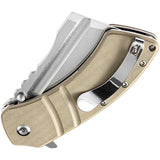 Kansept Knives XL Korvid Linerlock Light Sand Folding 154CM Cleaver Knife 1030A5
