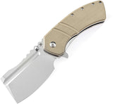 Kansept Knives XL Korvid Linerlock Light Sand Folding 154CM Cleaver Knife 1030A5