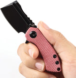 Kansept Knives Mini Korvid Linerlock Red Micarta Folding 154CM Knife T3030M2