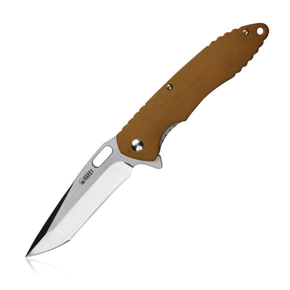 Kubey Brown G10 Handle Linerlock Folding D2 Pocket Knife 064