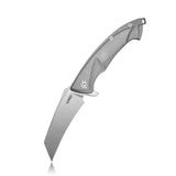 Kubey Gray Titanium Framelock Flipper Folding Pocket Knife 153