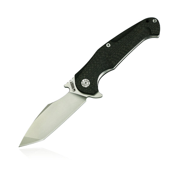 Kubey Carbon Fiber Linerlock D2 Folding Pocket Knife 159
