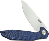 Kubey Nova Linerlock Blue & Black G10 Folding D2 Steel Drop Pt Pocket Knife 117J