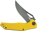 Kubey Phemius Linerlock Yellow G10 Folding 14C28N Clip Pt Pocket Knife 149E