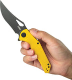 Kubey Phemius Linerlock Yellow G10 Folding 14C28N Clip Pt Pocket Knife 149E